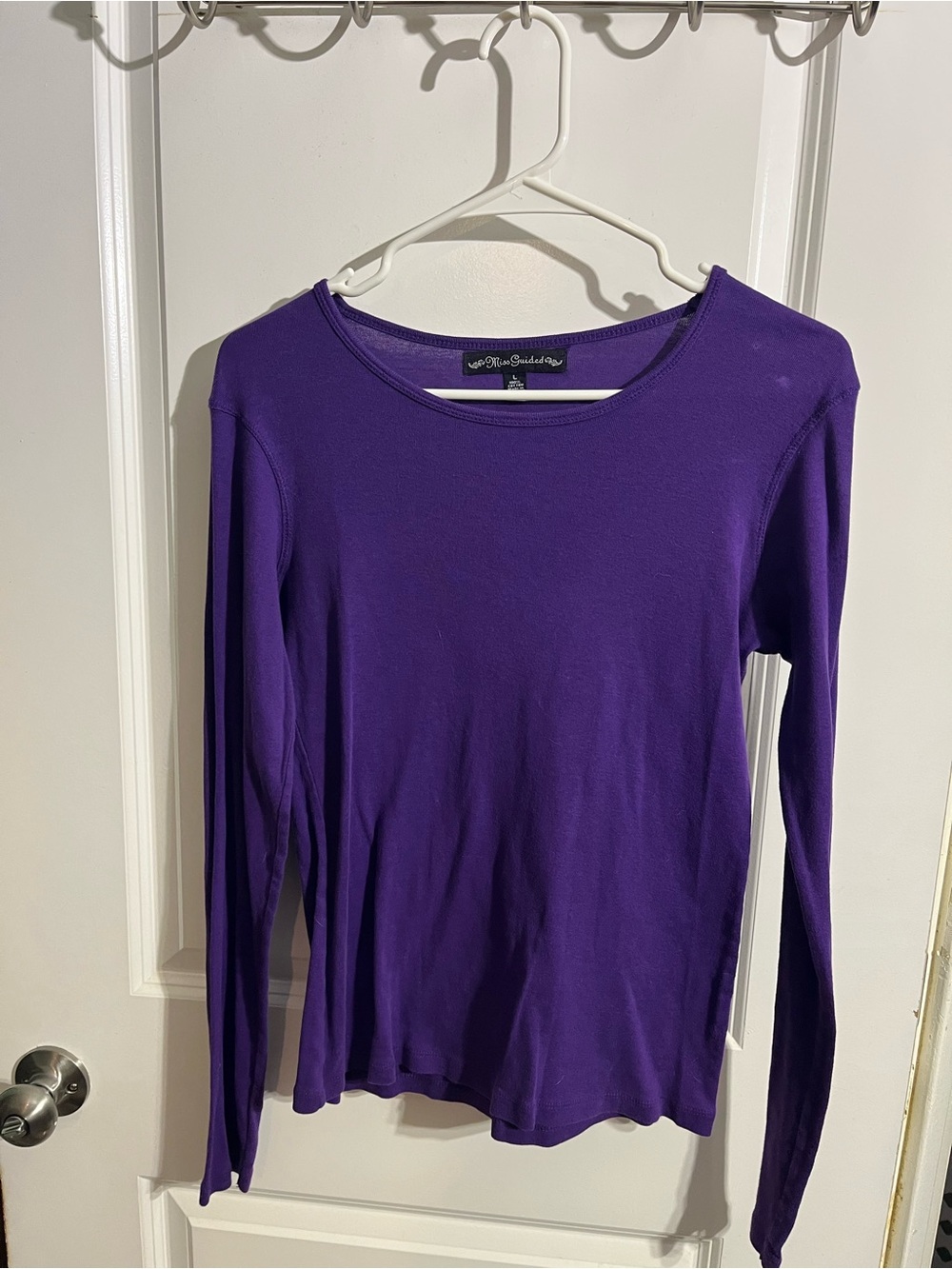 Missguided Purple Long Sleeve Crewneck Top